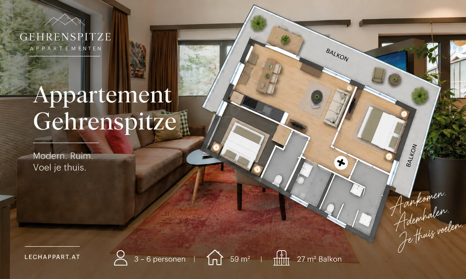 Plattegrond van appartement Gehrenspitze